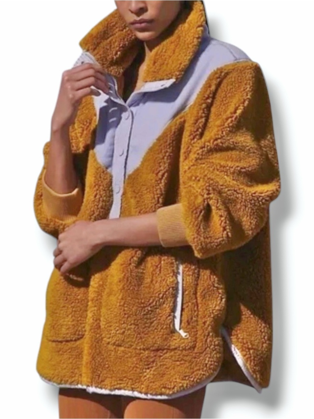 Free People FP Movement Fall To Rise Quarter-Zip Fleece in Honey Mallow Sz Large